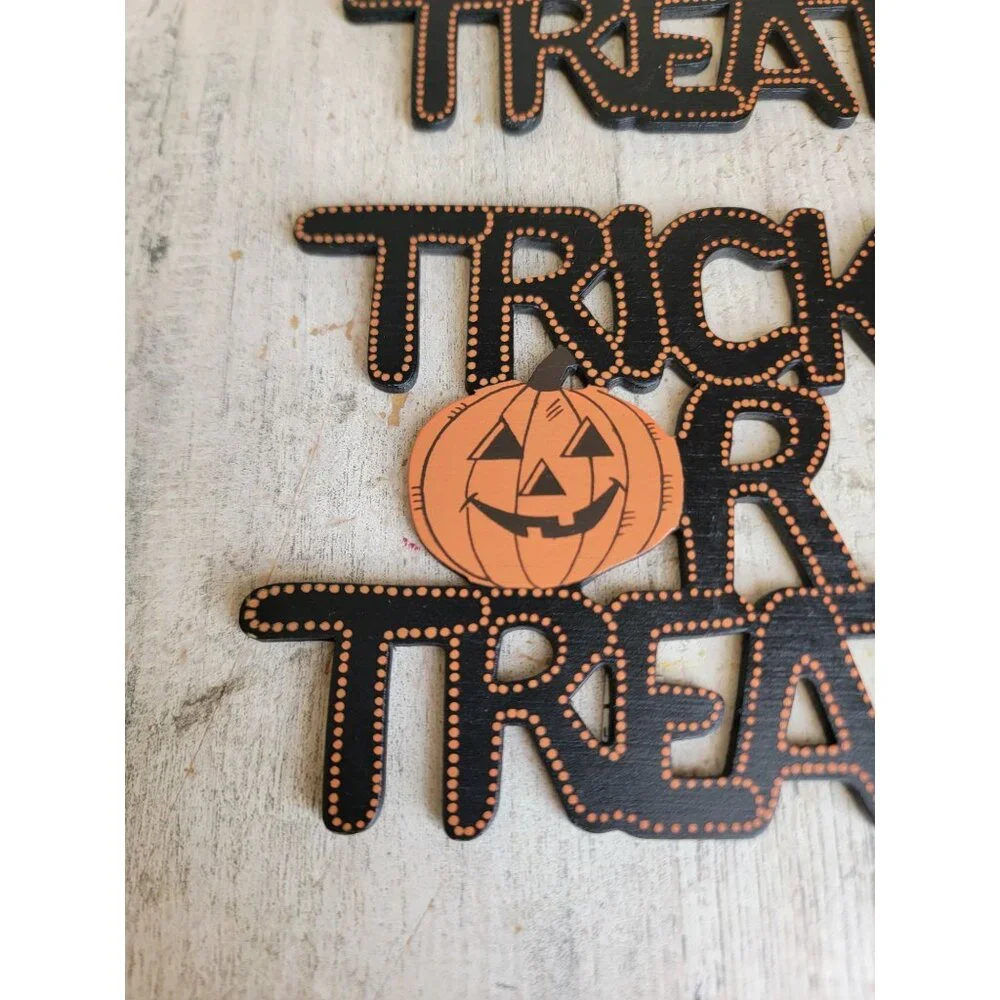 Trick or treat magnet‎ wooden Halloween vintage home decor set